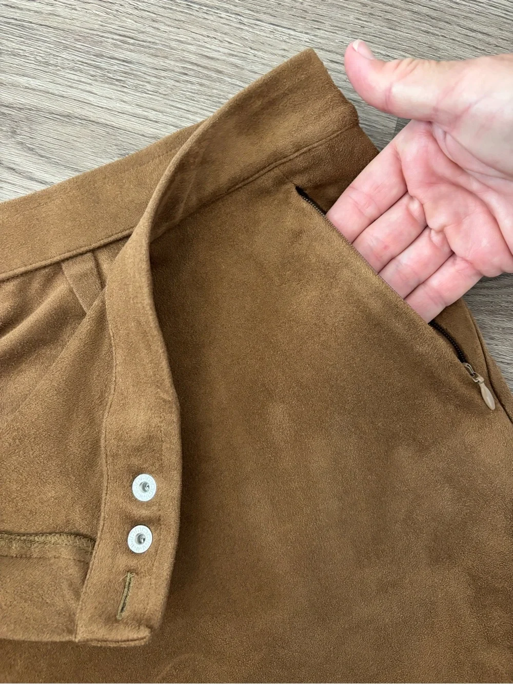 J. Jill Faux Suede Ankle Leggings Acorn Brown High Waist Pant